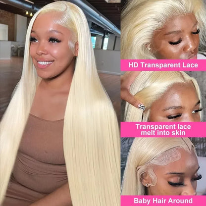 Luméa 613 HD Lace Wig – 250% Density, 100% Human Hair, Straight Blonde Perfection
