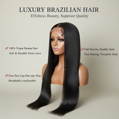 200 Density 13x4 13x6 Full Frontal 360 HD Transparent Lace 40 46 Inch Long Straight 5x5 Closure Human Hair Pre plucked Wigs